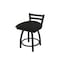 Holland Bar Stool Co 18" Low Back Swivel Vanity Stool, Black Wrinkle, Canter Espresso Seat 41118BW003 - alternate 1